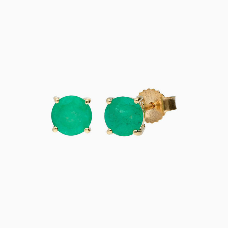 Oval Drop Emerald Earrings