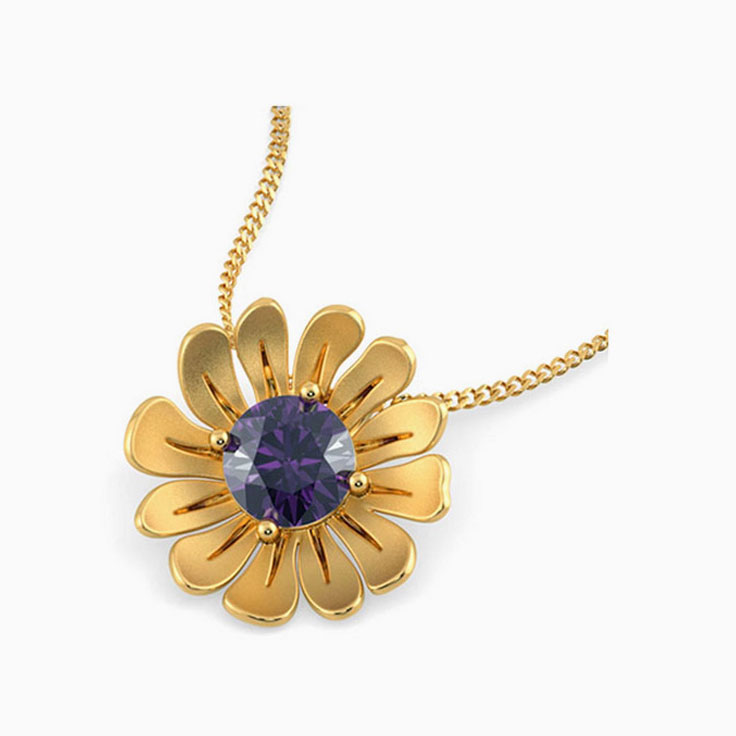 Flower Amethyst Pendant