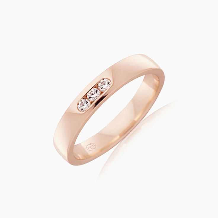Three stones lab diamond wedding ring