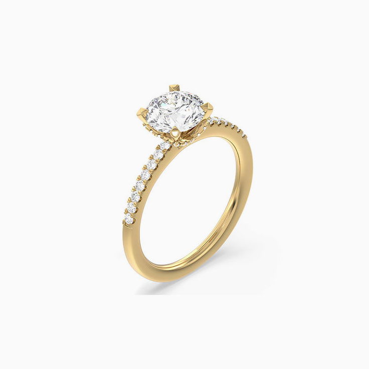 Lab Diamond Halo Engagement Ring