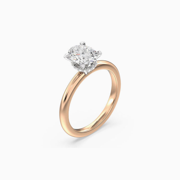 Hidden Halo Lab Diamond Engagement Ring