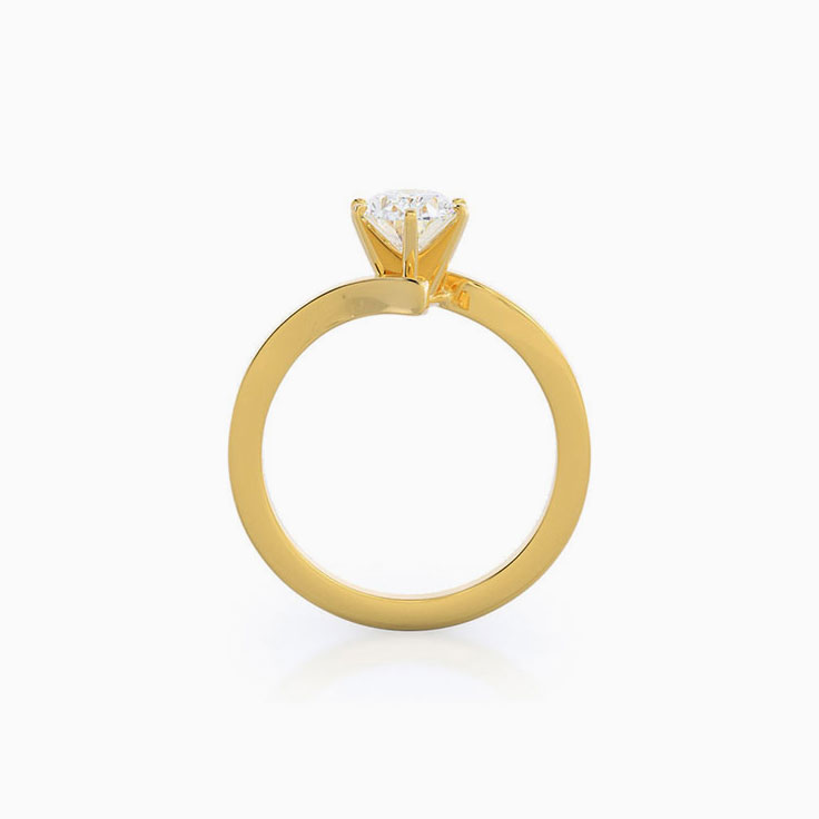 Solitaire Curved Diamond Engagement Ring