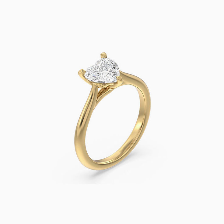 Heart Shaped Lab Diamond Engagement Ring
