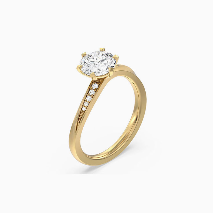 Curved Lab Grown Diamond Engagement Ring
