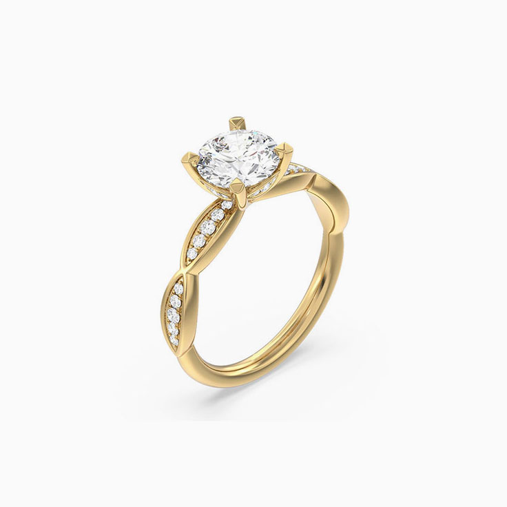 Round Hidden Halo Lab Grown Diamond Engagement Ring
