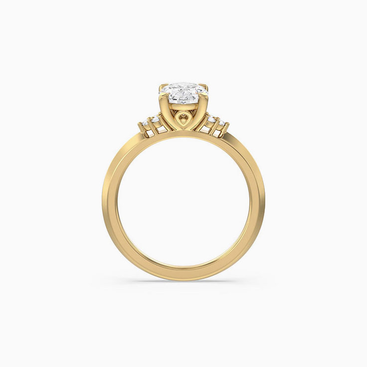 Lab Grown Sleek Edged Diamond Engagement Ring
