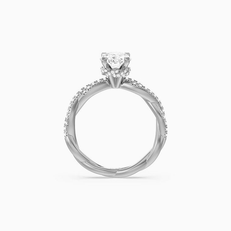 Braided Lab Grown Oval Diamond Engagement Ring