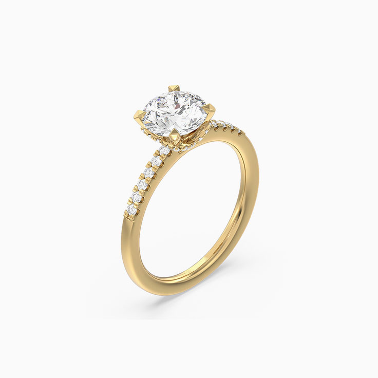 Womens Lab Grown Round Diamond Engagement Ring