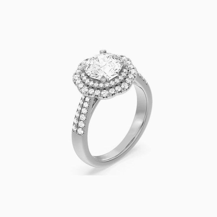 Elegant Floral Womens Lab Diamond Engagement Ring