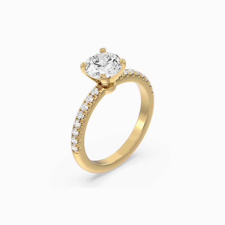 Lab Round Diamond Engagement Ring With Elegant Stone