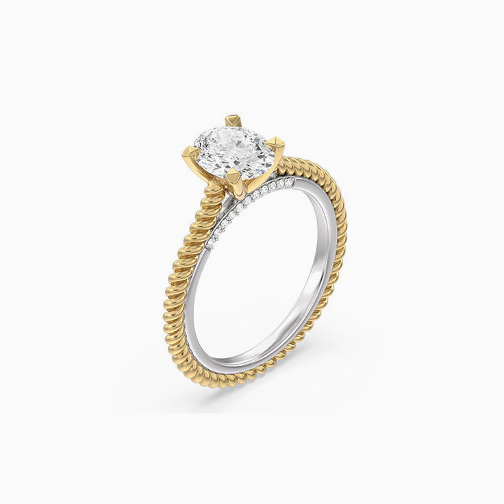 Oval solitaire engagement ring