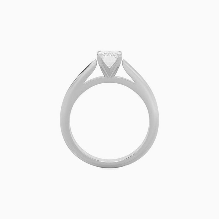 Emerald cut on a solid plain band