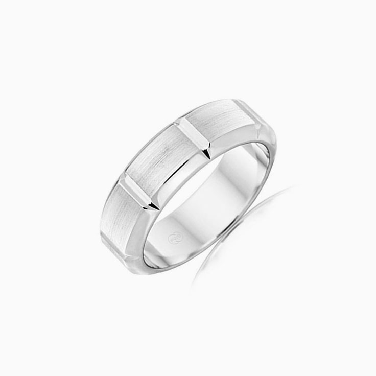 5mm Bevelled Mens Wedding ring