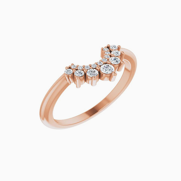 curved band wedding ring