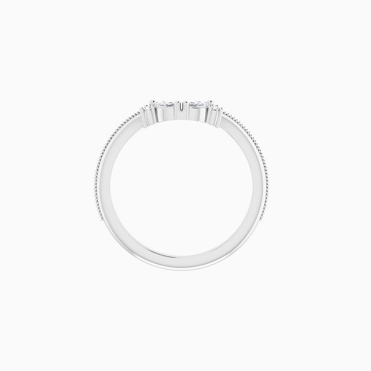 Marquise curved wedding band