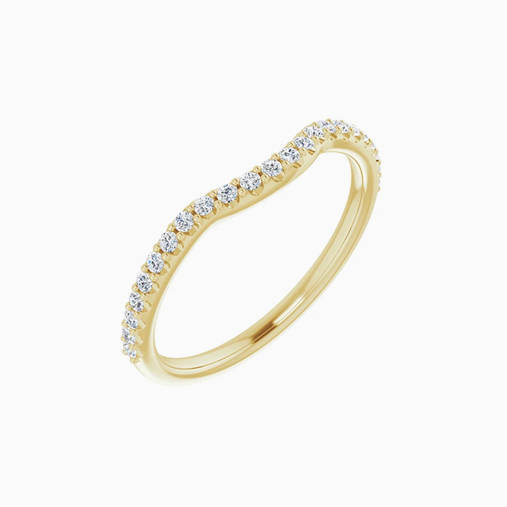 Womens curved wedding band