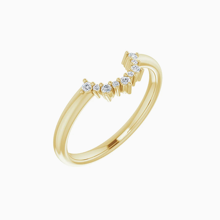 contour diamond wedding ring