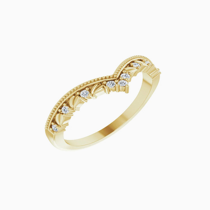 vintage curved wedding band