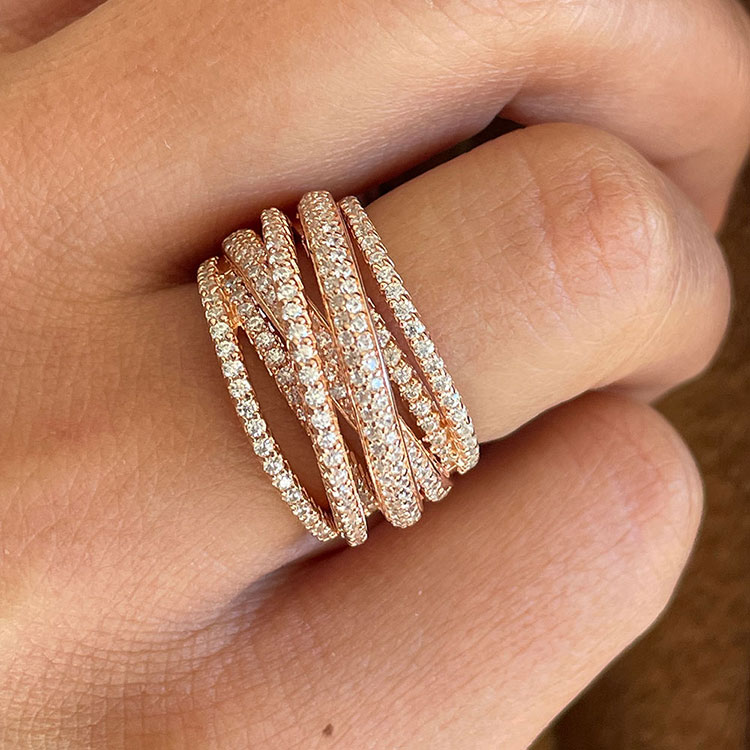 Crossover Diamond Fashion Ring