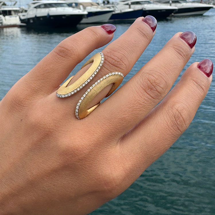 Gold and diamond ring