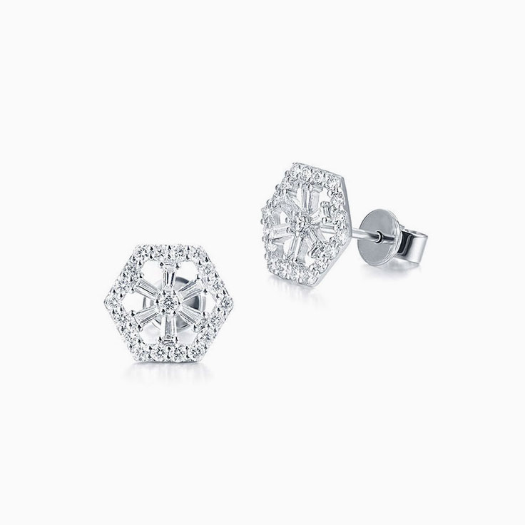Hexagon Diamond Studs