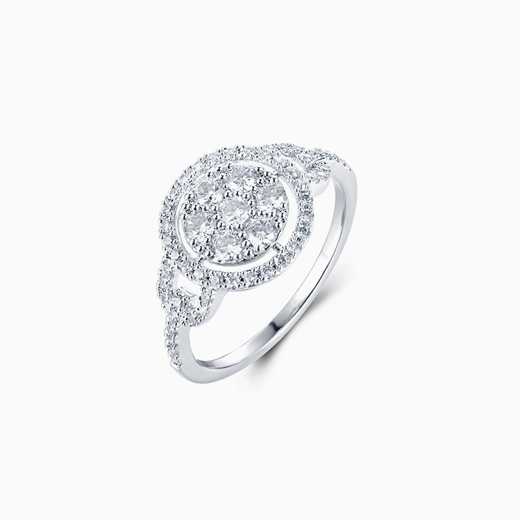 Halo Cluster Diamond Ring