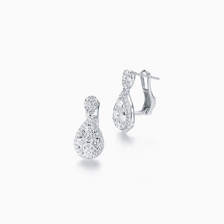 Pear Shape Cluster Earrings