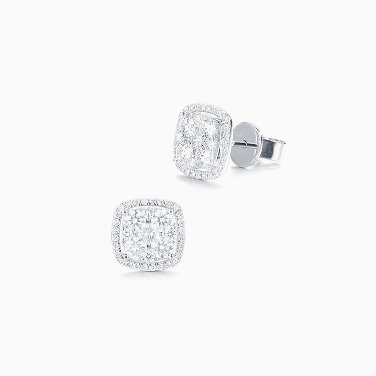 Cushion Cluster Studs