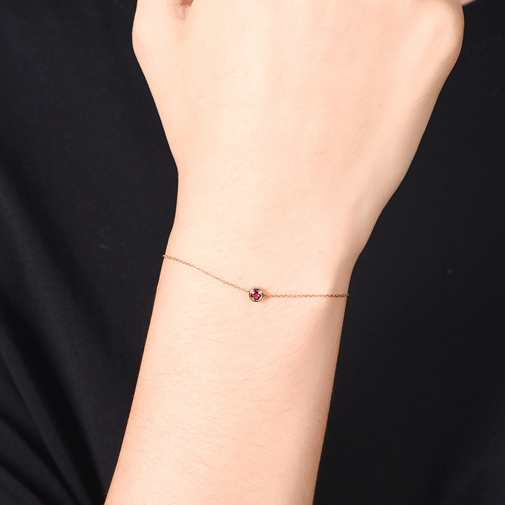 Pink Tourmaline Drop Set Bracelet