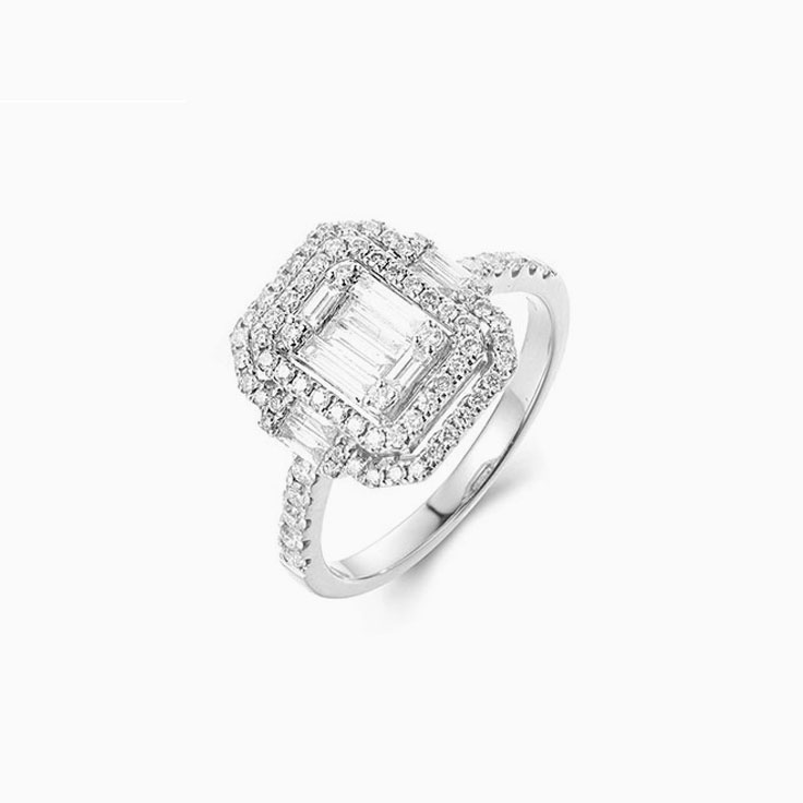 Rose Gold Cluster Diamond Ring