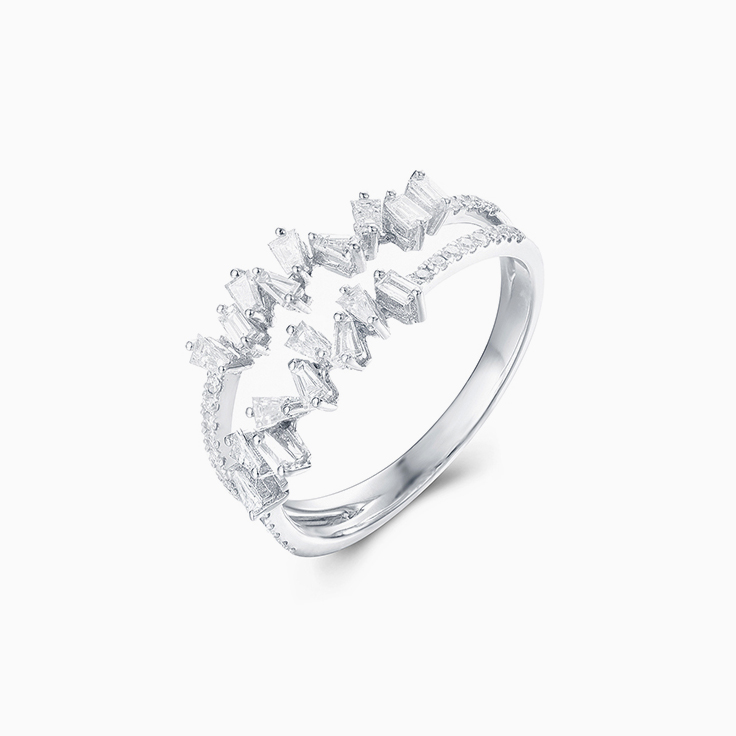 Tapered Baguette Double Band Ring