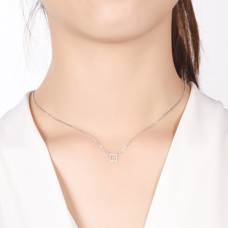 Square Diamond Necklace