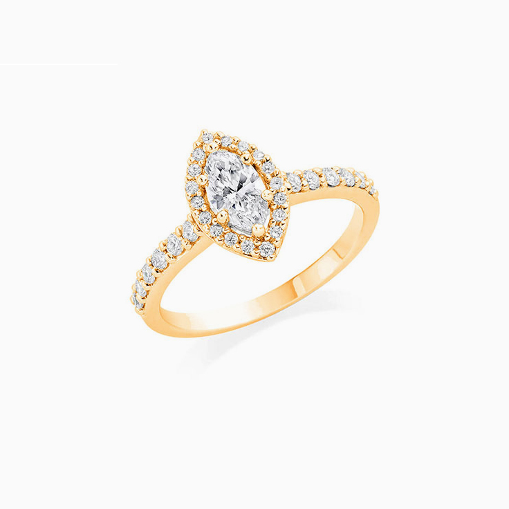 Marquise cut Engagement ring with a diamond halo
