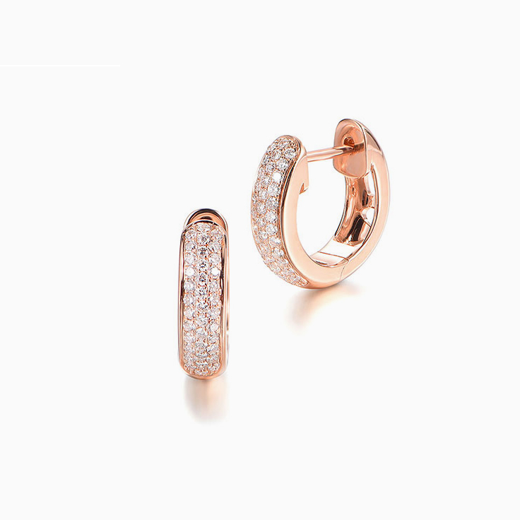 Pave Set Diamond Huggies