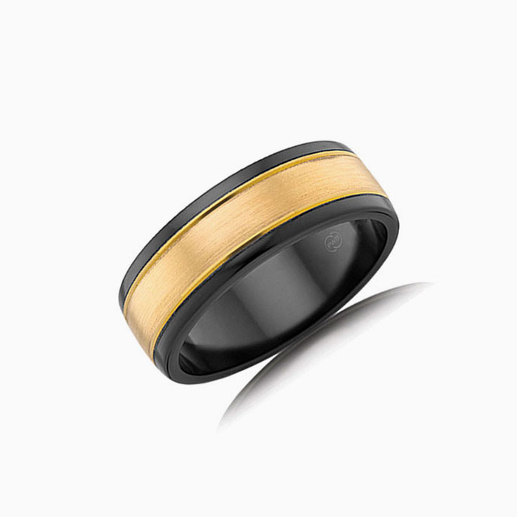 Two tone Zirconium Mens ring ZRJ4455