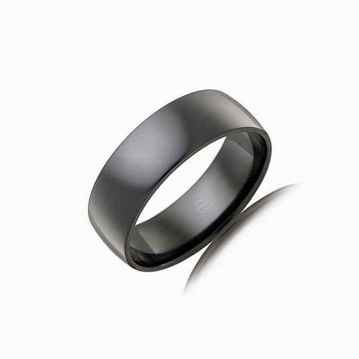 Classic CW Zirconium mens wedding ring