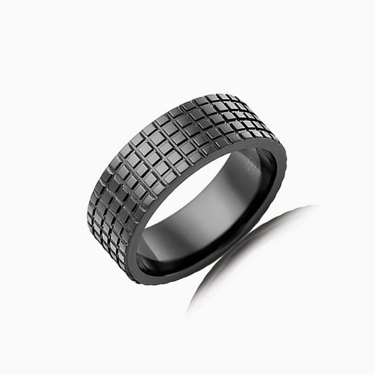 Square pattern Zirconium Ring
