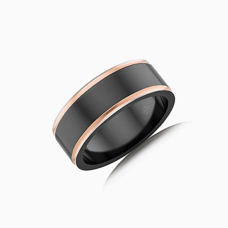 Zirconium with Rosegold edges ring