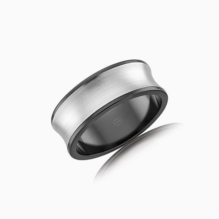 Two tone Zirconium mens ring ZRJ4413