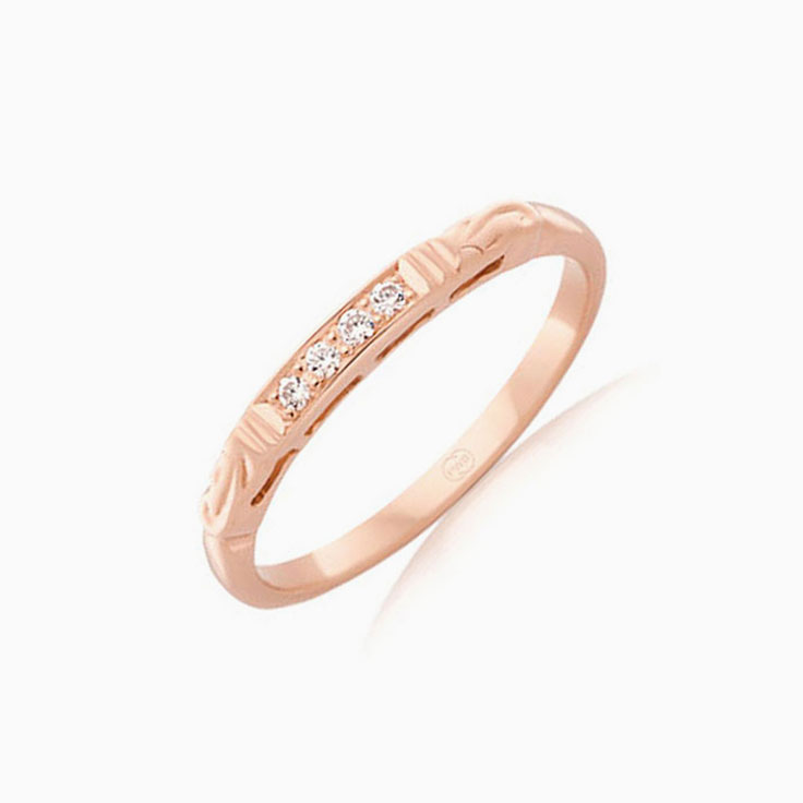 Carved Diamond Wedding ring J1670