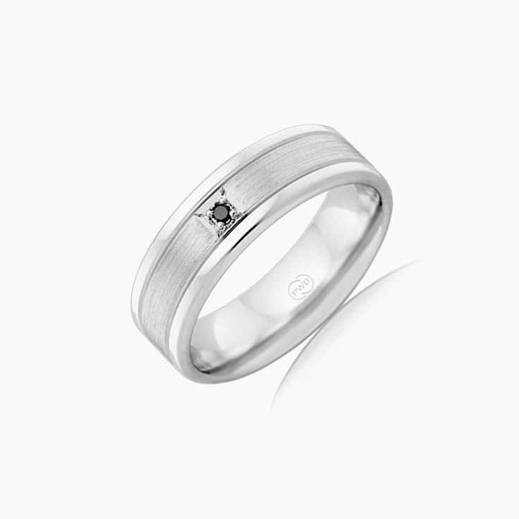 Black Diamond Mens wedding ring F4009
