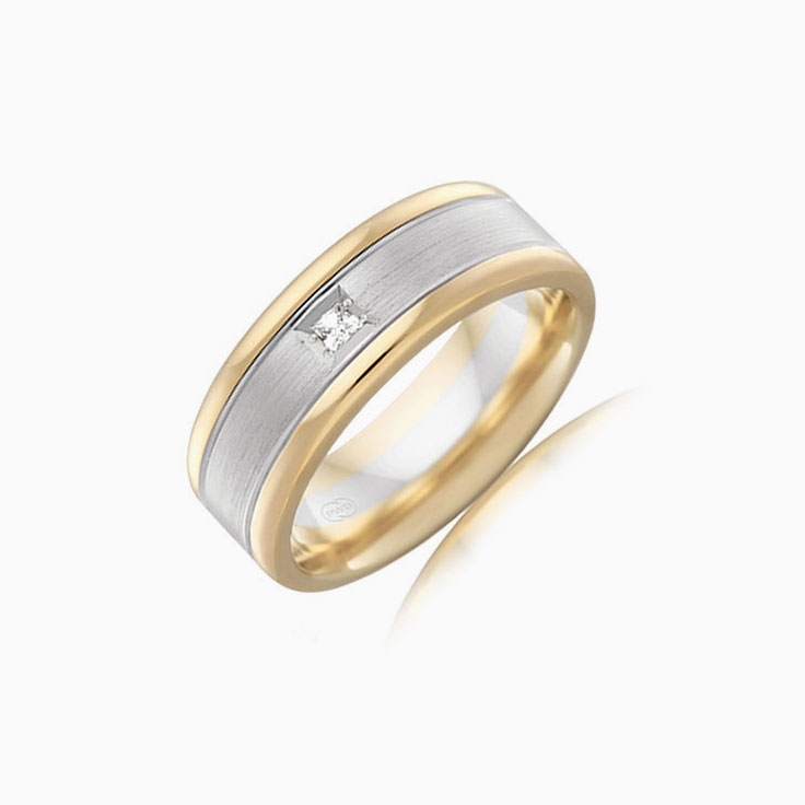 Drop set Mens wedding ring 2T3319