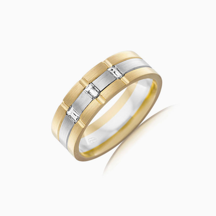 Two tone diamond wedding ring 2T4059