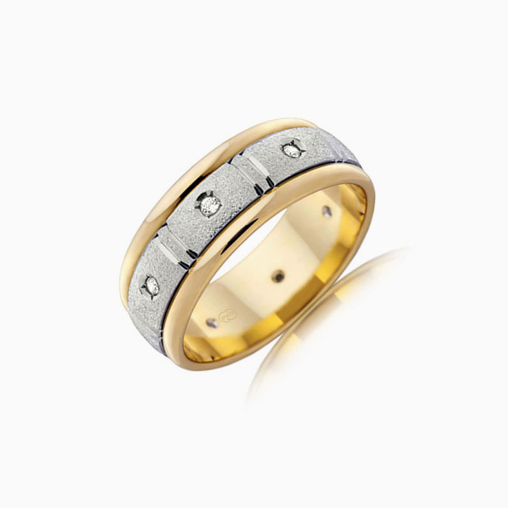 Two Tone Mens Wedding Band