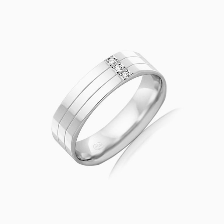Side set diamond Mens ring F3109