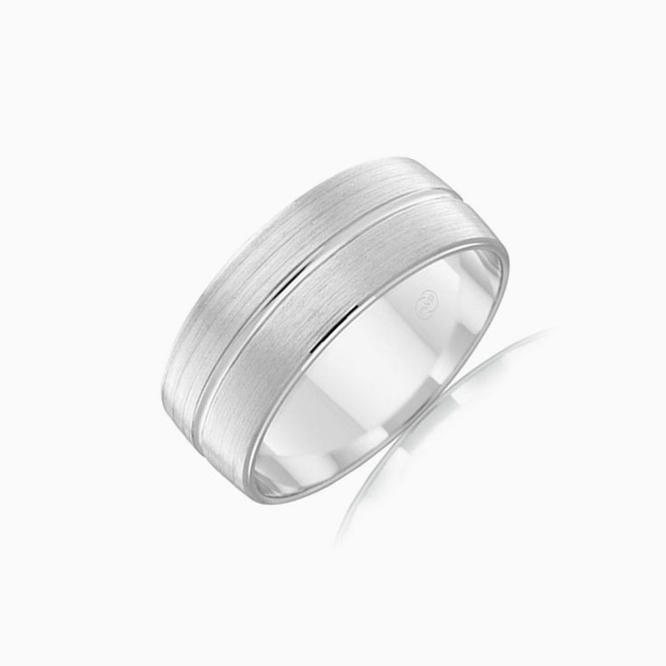 Grooved Mens Wedding Ring B2621