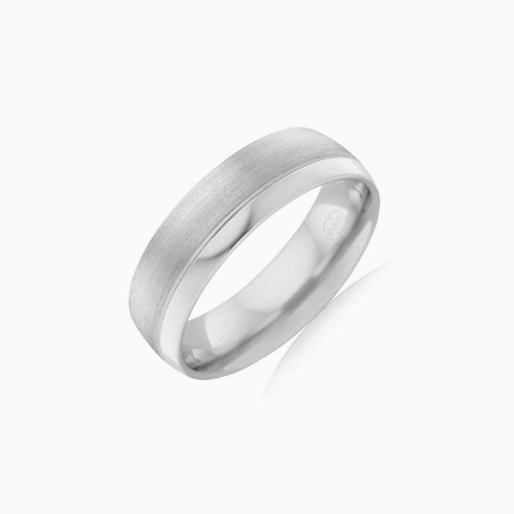 Side grooved Mens wedding ring CW4066