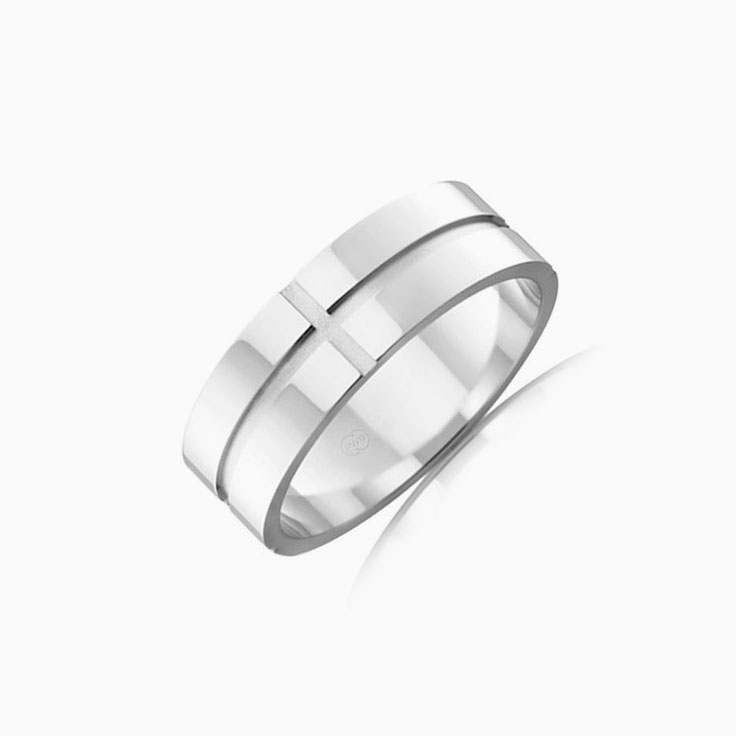 Grooved Mens Wedding Ring F3595