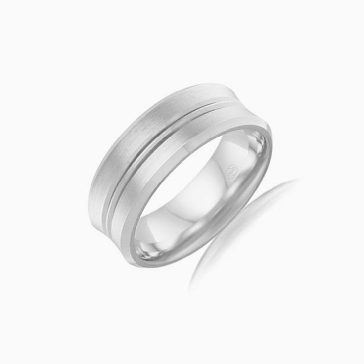 Grooved Mens Wedding Ring F3864