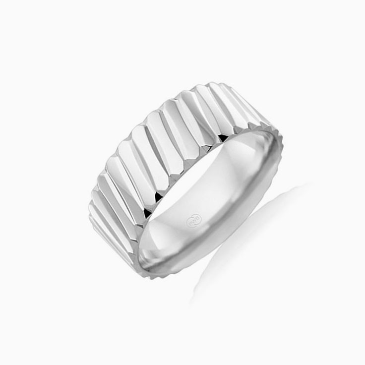 Side Carved Mens Wedding ring F763